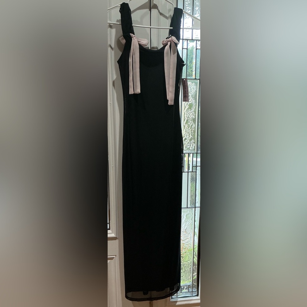 Wild Fable Black Maxi Dress with Pink Straps